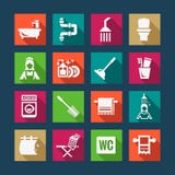 Flat bathroom icons vector illustration Flat bathroom icons vector illustration