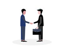 Flat businessman shake hand for successful business with partnership vector illustration Flat businessman shake hand for successful business with partnership vector illustration