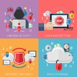 Flat Design Concepts For Hacker Activity, Data Stock Images Flat Design Concepts For Hacker Activity, Data Stock Images