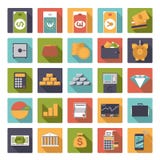 Flat Design Money And Finance Icons Collection Royalty Free Stock Photo
