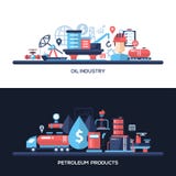 Flat design oil and gas industry website headers banners set Vector Illustration Flat design oil and gas industry website headers banners set Vector Illustration