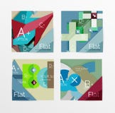 Flat design square shape infographic banner. With sample option text stock illustration Flat design square shape infographic banner. With sample option text stock illustration