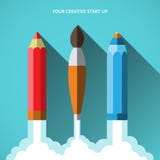 Flat design vector illustration startup concept royalty free illustration Flat design vector illustration startup concept royalty free illustration