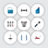 Flat Icon Auto Set Of Ratchet, Automobile Part, Muffler And Other Vector Objects. Also Includes Petrol, Manual Royalty Free Stock Photography Flat Icon Auto Set Of Ratchet, Automobile Part, Muffler And Other Vector Objects. Also Includes Petrol, Manual Royalty Free Stock Photography