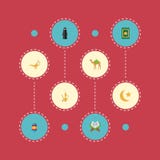 Flat Icons Prayer Carpet, Dromedary, Muslim Woman And Other Vector Elements. Set Of Religion Flat Icons Symbols Also stock illustration Flat Icons Prayer Carpet, Dromedary, Muslim Woman And Other Vector Elements. Set Of Religion Flat Icons Symbols Also stock illustration