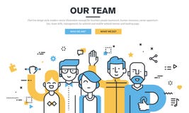 Flat Line Design Style Modern Vector Illustration Concept For Business People Teamwork Stock Photography Flat Line Design Style Modern Vector Illustration Concept For Business People Teamwork Stock Photography