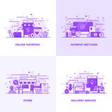 Flat line Purple Designed Concepts 14 stock illustration Flat line Purple Designed Concepts 14 stock illustration