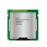 Flat silver, gold and green processor for computer stock illustration Flat silver, gold and green processor for computer stock illustration