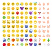 Flat style emoji emoticon icon set