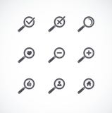 Flat style Magnifier icon set Royalty Free Stock Photography Flat style Magnifier icon set Royalty Free Stock Photography