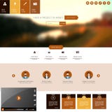 Flat Website Template with Blurred Autumn Background vector illustration Flat Website Template with Blurred Autumn Background vector illustration