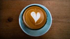 Flat white made by professional barista in Korea royalty free stock photos Flat white made by professional barista in Korea royalty free stock photos