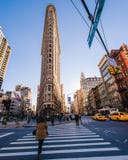 Flatiron строя на заходе солнца в Манхэттене, Нью-Йорке стоковые фото Flatiron строя на заходе солнца в Манхэттене, Нью-Йорке стоковые фото