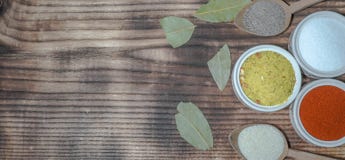 Flavorings in bowls and charcoal broken leafs royalty free stock photo Flavorings in bowls and charcoal broken leafs royalty free stock photo
