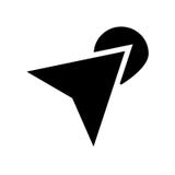 Flecha en icono del mapa Flecha de moda en concepto del logotipo del mapa en el CCB blanco stock de ilustración Flecha en icono del mapa Flecha de moda en concepto del logotipo del mapa en el CCB blanco stock de ilustración