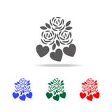 fleurs avec l'icône de coeurs Éléments de Valentine \ de 'jour de s dans les icônes colorées multi Icône de la meilleure qualité illustration stock fleurs avec l'icône de coeurs Éléments de Valentine \ de 'jour de s dans les icônes colorées multi Icône de la meilleure qualité illustration stock