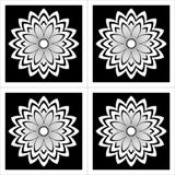Fleurs simples noires et blanches illustration de vecteur Fleurs simples noires et blanches illustration de vecteur