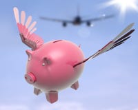 Fliegender Piggy Show-himmelhoher zukünftiger Erfolg vektor abbildung Fliegender Piggy Show-himmelhoher zukünftiger Erfolg vektor abbildung