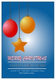 Fliegerbroschüre der frohen Weihnachten und des guten Rutsch ins Neue Jahr mit blauem Hintergrund Lizenzfreie Stockfotos Fliegerbroschüre der frohen Weihnachten und des guten Rutsch ins Neue Jahr mit blauem Hintergrund Lizenzfreie Stockfotos