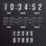 Flip Countdown Timer Vector För funktionskortDigital för motsvarighet svart mellanrum tidmätare Timmar minuter, sekunder Tid illu royaltyfri illustrationer Flip Countdown Timer Vector För funktionskortDigital för motsvarighet svart mellanrum tidmätare Timmar minuter, sekunder Tid illu royaltyfri illustrationer