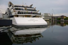 LONDON, UNITED KINGDOM - JUNE 24, 2019: Sunborn London Yacht Hotel. royalty free stock photography LONDON, UNITED KINGDOM - JUNE 24, 2019: Sunborn London Yacht Hotel. royalty free stock photography