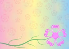 Flor rosada en fondo de los colores en colores pastel stock de ilustración Flor rosada en fondo de los colores en colores pastel stock de ilustración
