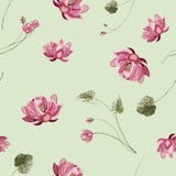 Floral background with lotus flower and green leaves Stock Illustration Floral background with lotus flower and green leaves Stock Illustration