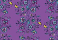 Floral Background With Indian Ornament. Seamless Pattern For Your Design Wallpapers, Pattern Fills Stock Images