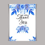 Floral bleu d'aquarelle de carte de calibre, invitation de mariage de cadre illustration stock Floral bleu d'aquarelle de carte de calibre, invitation de mariage de cadre illustration stock