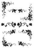 Floral borders with blooming rose flowers vector illustration Floral borders with blooming rose flowers vector illustration
