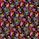 Floral colorful ethnic style embroidery seamless pattern. Bright. Abctract geometric background. Multicolor tapestry flowers, rhombus, frames, vintage ornaments royalty free illustration Floral colorful ethnic style embroidery seamless pattern. Bright. Abctract geometric background. Multicolor tapestry flowers, rhombus, frames, vintage ornaments royalty free illustration