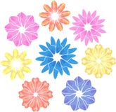 Floral colorido das flores geométricas artísticas do vetor ilustração stock Floral colorido das flores geométricas artísticas do vetor ilustração stock