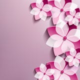 Floral festive background with pink 3d flowers stock illustration Floral festive background with pink 3d flowers stock illustration
