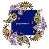 Floral card in indian style royalty free illustration Floral card in indian style royalty free illustration