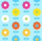 Spring flower seamless pattern - blue and colorful royalty free illustration Spring flower seamless pattern - blue and colorful royalty free illustration