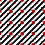 Floral seamless pattern, Red roses on black-white striped background. Stylish floral print, vector illustration vector illustration Floral seamless pattern, Red roses on black-white striped background. Stylish floral print, vector illustration vector illustration