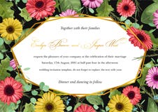 Floral vector watercolor background of multicolored gerberas and vector illustration Floral vector watercolor background of multicolored gerberas and vector illustration