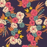 Floral ζούγκλα με το άνευ ραφής σχέδιο φιδιών, τα τροπικά λουλούδια και τα φύλλα, βοτανικό χέρι που σύρεται δονούμενο διανυσματική απεικόνιση Floral ζούγκλα με το άνευ ραφής σχέδιο φιδιών, τα τροπικά λουλούδια και τα φύλλα, βοτανικό χέρι που σύρεται δονούμενο διανυσματική απεικόνιση
