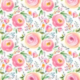 Floral σχέδιο Watercolor και άνευ ραφής υπόβαθρο Χέρι που χρωματίζεται Ευγενές σχέδιο απεικόνιση αποθεμάτων Floral σχέδιο Watercolor και άνευ ραφής υπόβαθρο Χέρι που χρωματίζεται Ευγενές σχέδιο απεικόνιση αποθεμάτων