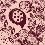 Floral σχέδιο με ένα ladybug διανυσματική απεικόνιση Floral σχέδιο με ένα ladybug διανυσματική απεικόνιση