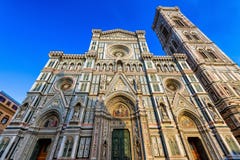 Florence Cathedral van Heilige Mary van de Bloem, Florence Duomo Duomo di Firenze en en Campanile van Giotto s van Florence Cathe royalty-vrije stock afbeelding Florence Cathedral van Heilige Mary van de Bloem, Florence Duomo Duomo di Firenze en en Campanile van Giotto s van Florence Cathe royalty-vrije stock afbeelding
