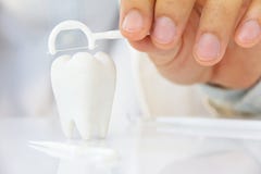 Flossing Teeth Concept Stock Photography