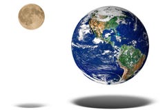Flotación de la tierra y de la luna Flotación de la tierra y de la luna