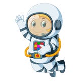Flottement d'astronaute de bande dessinée Photographie stock libre de droits Flottement d'astronaute de bande dessinée Photographie stock libre de droits