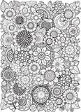 Flowe noir et blanc d'été d'isolement sur le blanc Fond abstrait de griffonnage fait en fleurs et papillon Page de coloration de Image stock Flowe noir et blanc d'été d'isolement sur le blanc Fond abstrait de griffonnage fait en fleurs et papillon Page de coloration de Image stock