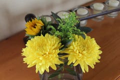 Flower Arrangement on the end table royalty free stock images Flower Arrangement on the end table royalty free stock images
