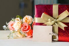 flower and tag with gift box for your text vintage style royalty free stock photos flower and tag with gift box for your text vintage style royalty free stock photos