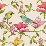 Flowers and Birds Background