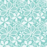Flowers on Blue Seamless Background