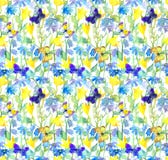 Flowers and butterflies. Watercolor floral seamless pattern. Watercolour